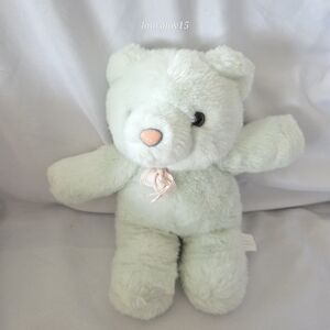 Vintage Sears Chosun Blue Teddy Bear Plush Toy Rattle 12 Inch 1980s